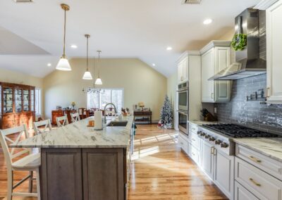 modular kitchen with dining table